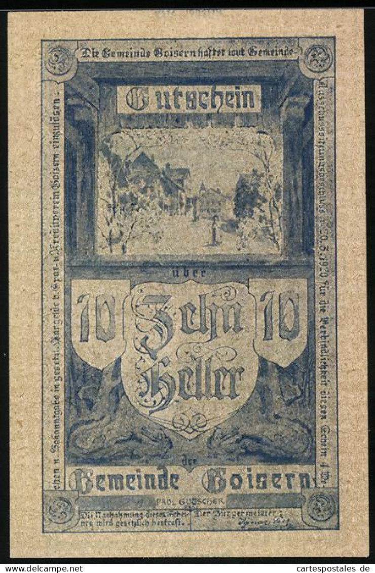 Notgeld Goisern 1920, 10 Heller, Ortspartie Im Frühling  - Autriche
