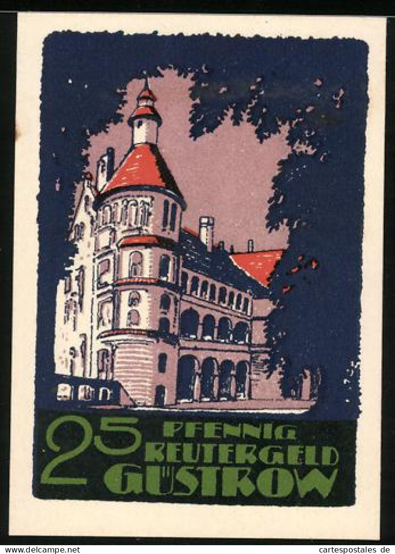 Notgeld Güstrow 1922, 25 Pfennig, Rathaus, Pferde Auf Einer Koppel  - [11] Local Banknote Issues