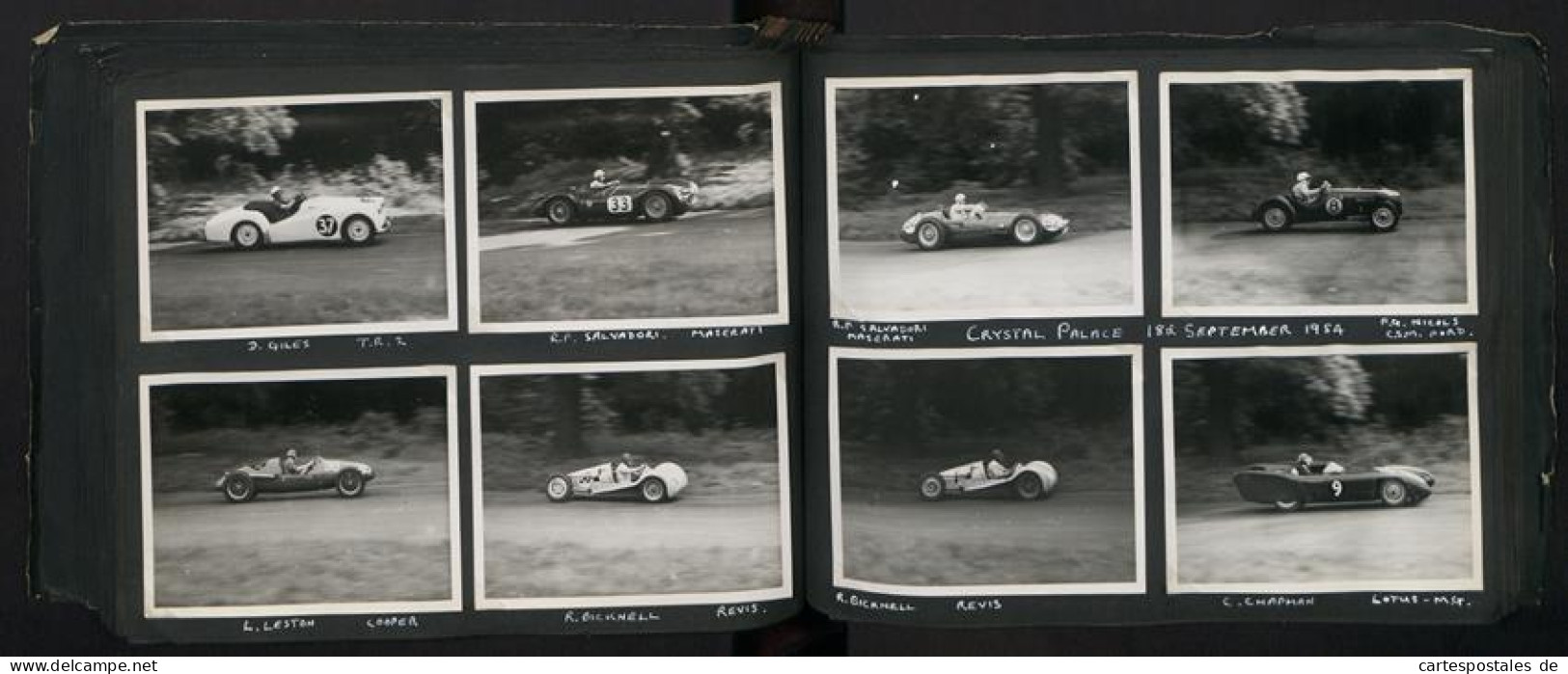 Fotoalbum mit 232 Fotografien Road Raceing 1952-1957, Goodwood, Silverstone, Autorennen, Motorrad, Ferrari, Mercedes 