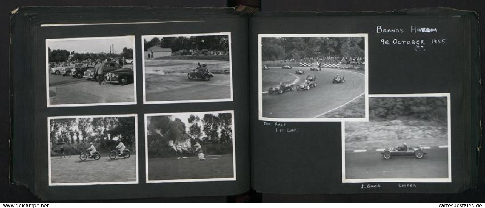 Fotoalbum mit 232 Fotografien Road Raceing 1952-1957, Goodwood, Silverstone, Autorennen, Motorrad, Ferrari, Mercedes 