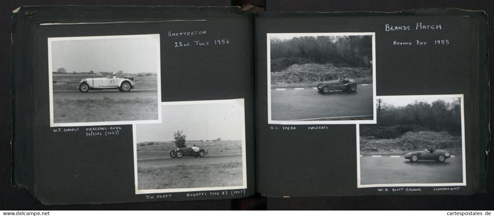 Fotoalbum mit 232 Fotografien Road Raceing 1952-1957, Goodwood, Silverstone, Autorennen, Motorrad, Ferrari, Mercedes 