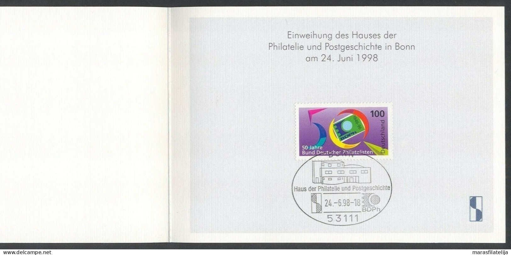 Germany 1998, House Of Philately, Special Folder - Otros & Sin Clasificación