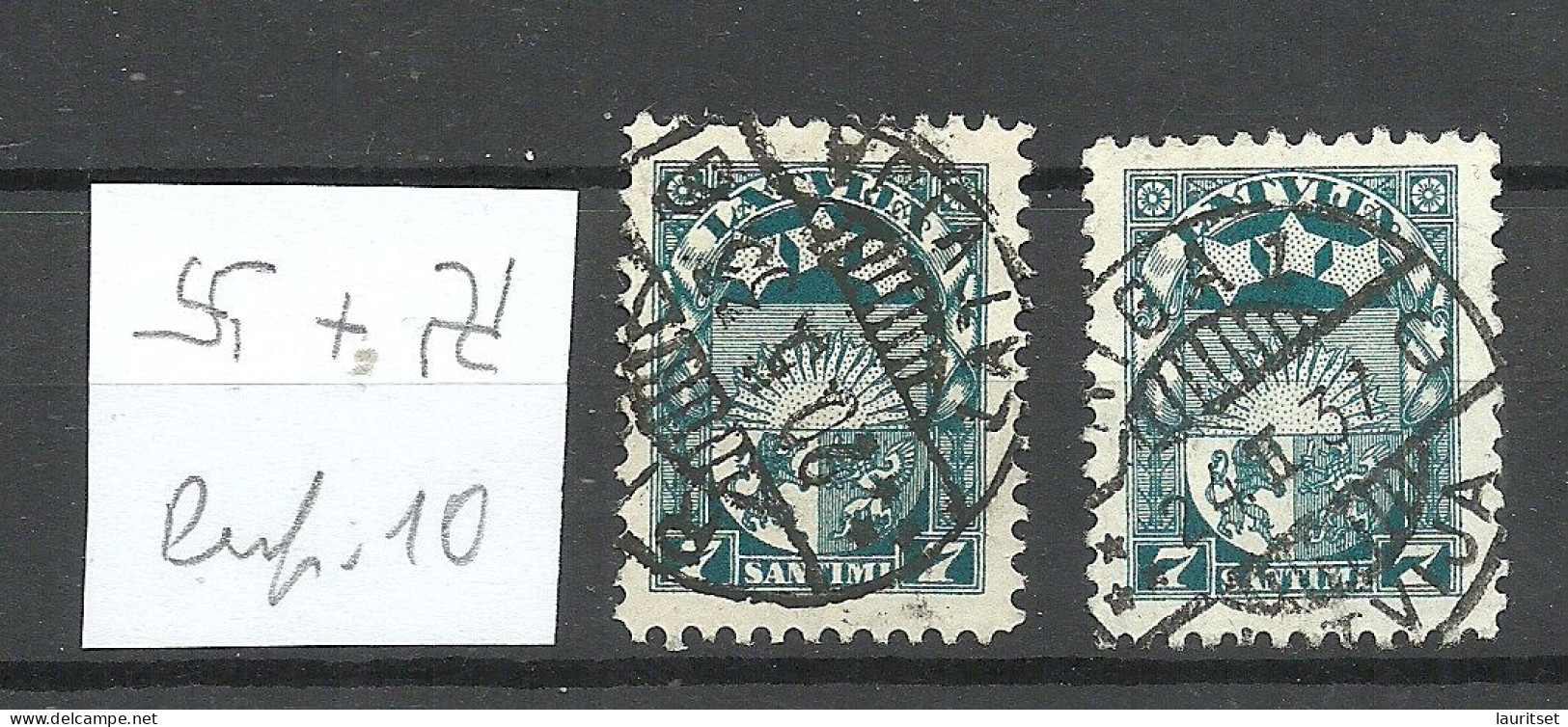 LETTLAND Latvia 1931 Michel 173 Perf 10  Normal + Inverted Watermark - Lettonie