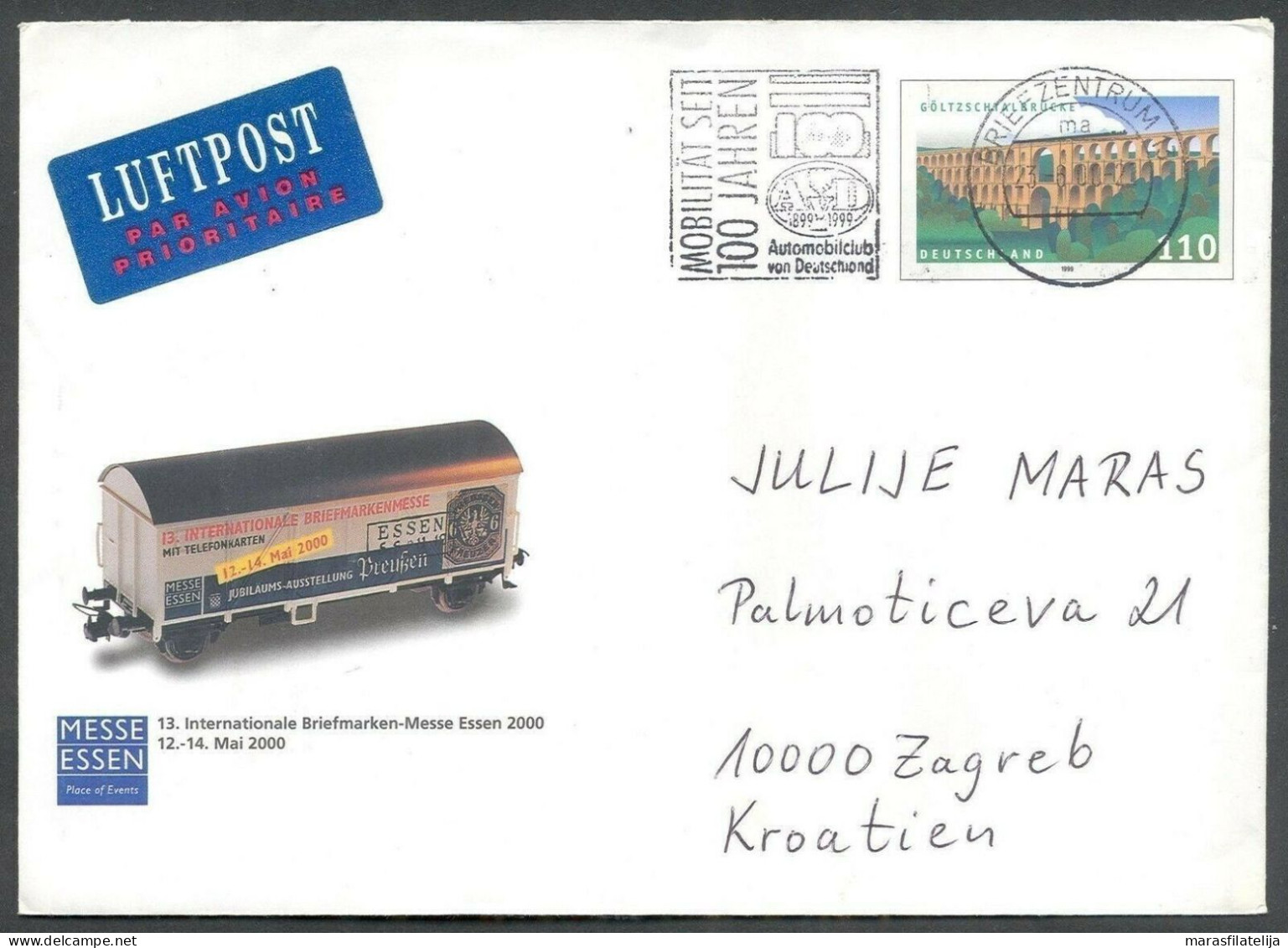 Germany 2000, Goltzschtal Bridge, Stationery Envelope - Sonstige & Ohne Zuordnung