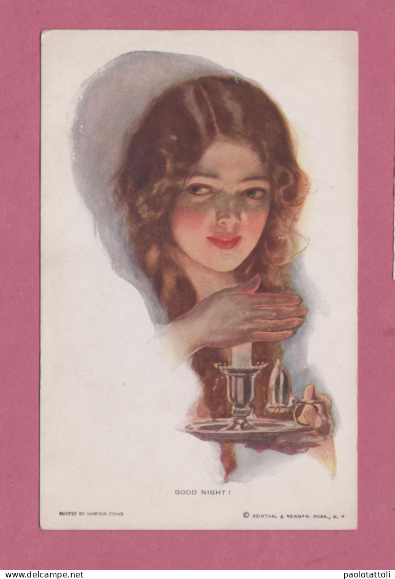 Good Night, Lady Holding A Candel- Small Size , Back Divided, New, Ed. Reinthal & Newman N° 259 - Sonstige & Ohne Zuordnung