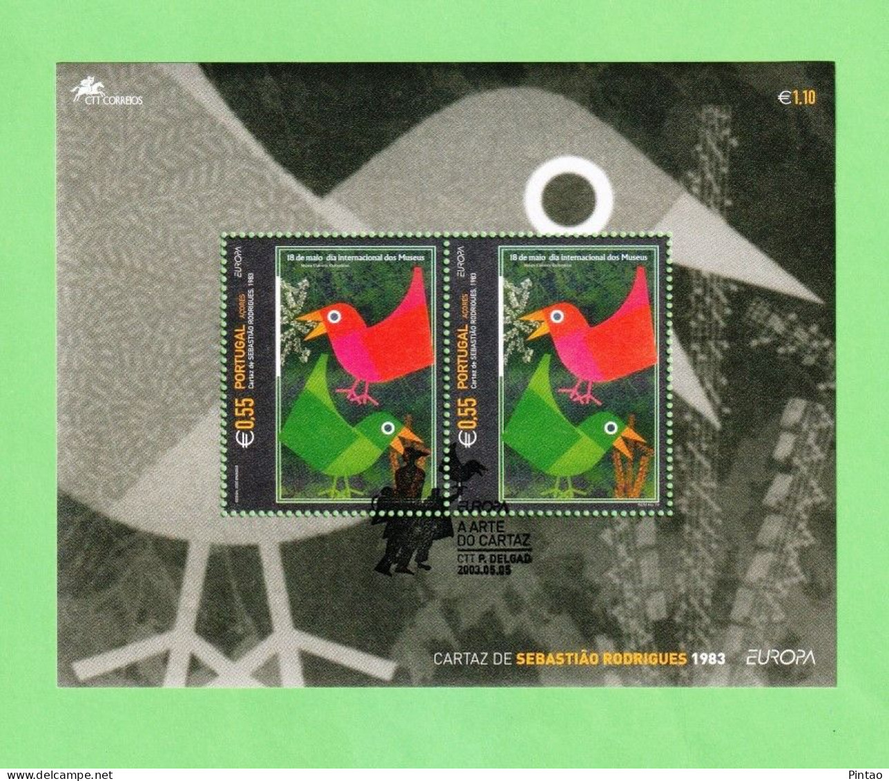 PTB1648- PORTUGAL (AÇORES) 2003 Nº 265 (selos 2971)- CTO (EUROPA CEPT) - Blocks & Sheetlets