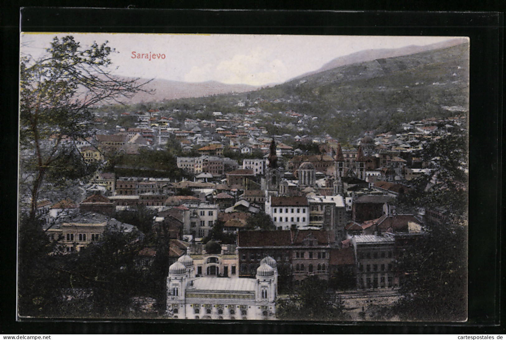 AK Sarajevo, Ortsansicht, Synagoge  - Bosnien-Herzegowina