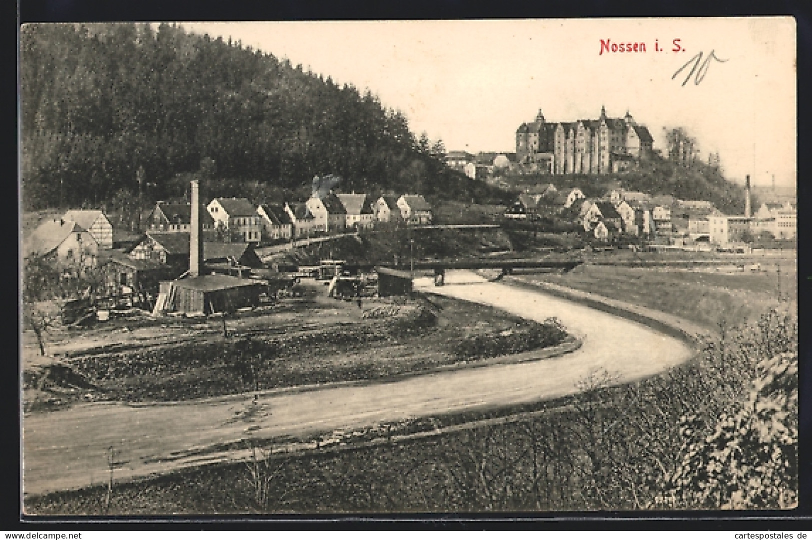 AK Nossen I. S., Ortsansicht Aus Der Vogelschau  - Nossen