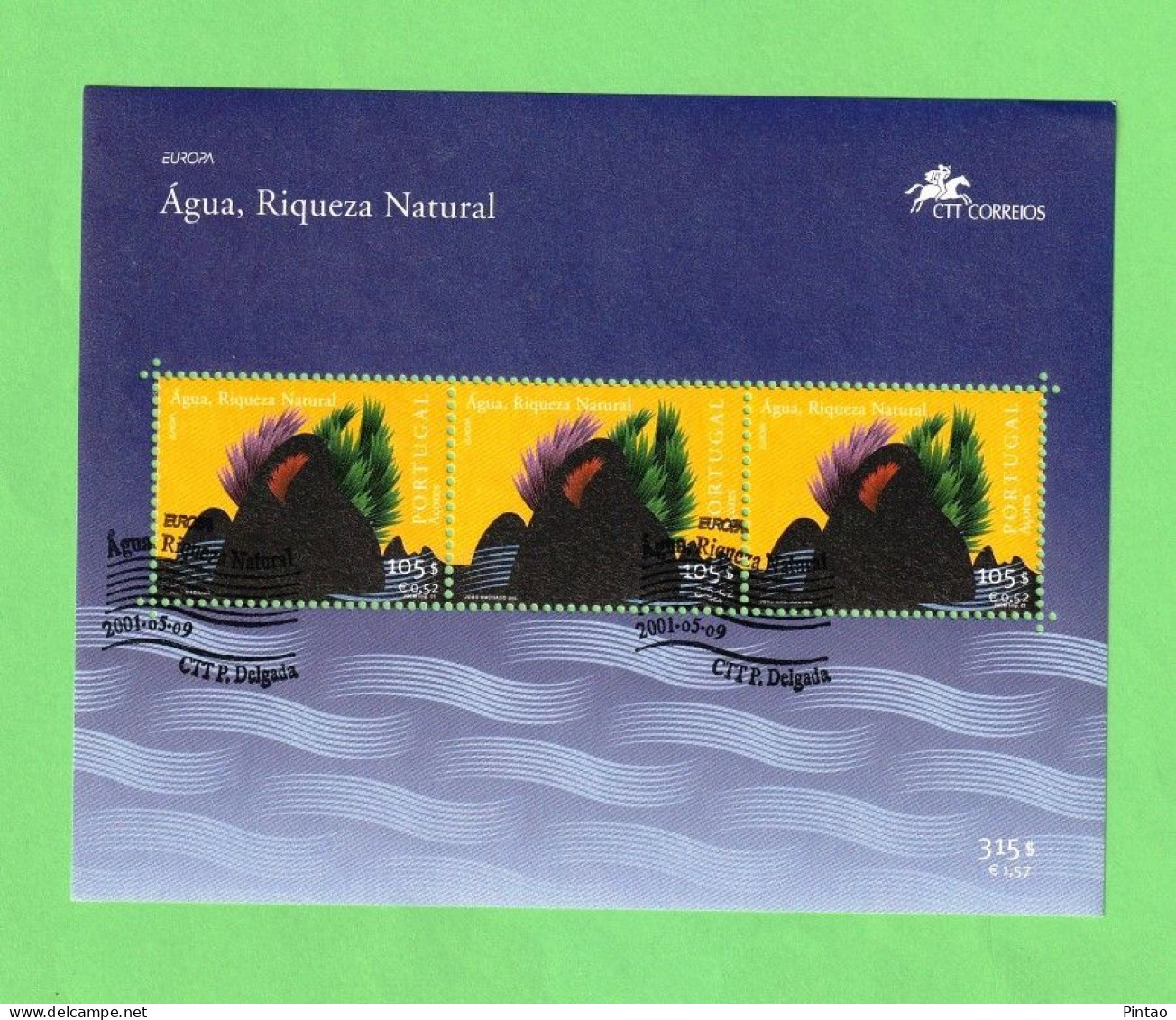 PTB1652- PORTUGAL (AÇORES) 2001 Nº 241 (selos 2770)- CTO (EUROPA CEPT) - Blocs-feuillets