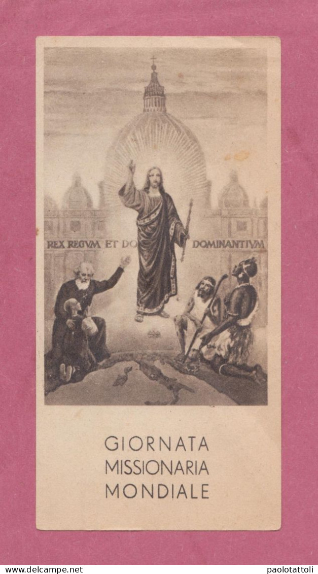 Santini, Holy Card. Giornata Missionaria Mondiale. Ed. Zicografica, Firenze.  Imprimatur Florentiae 20.5.1940. - Andachtsbilder