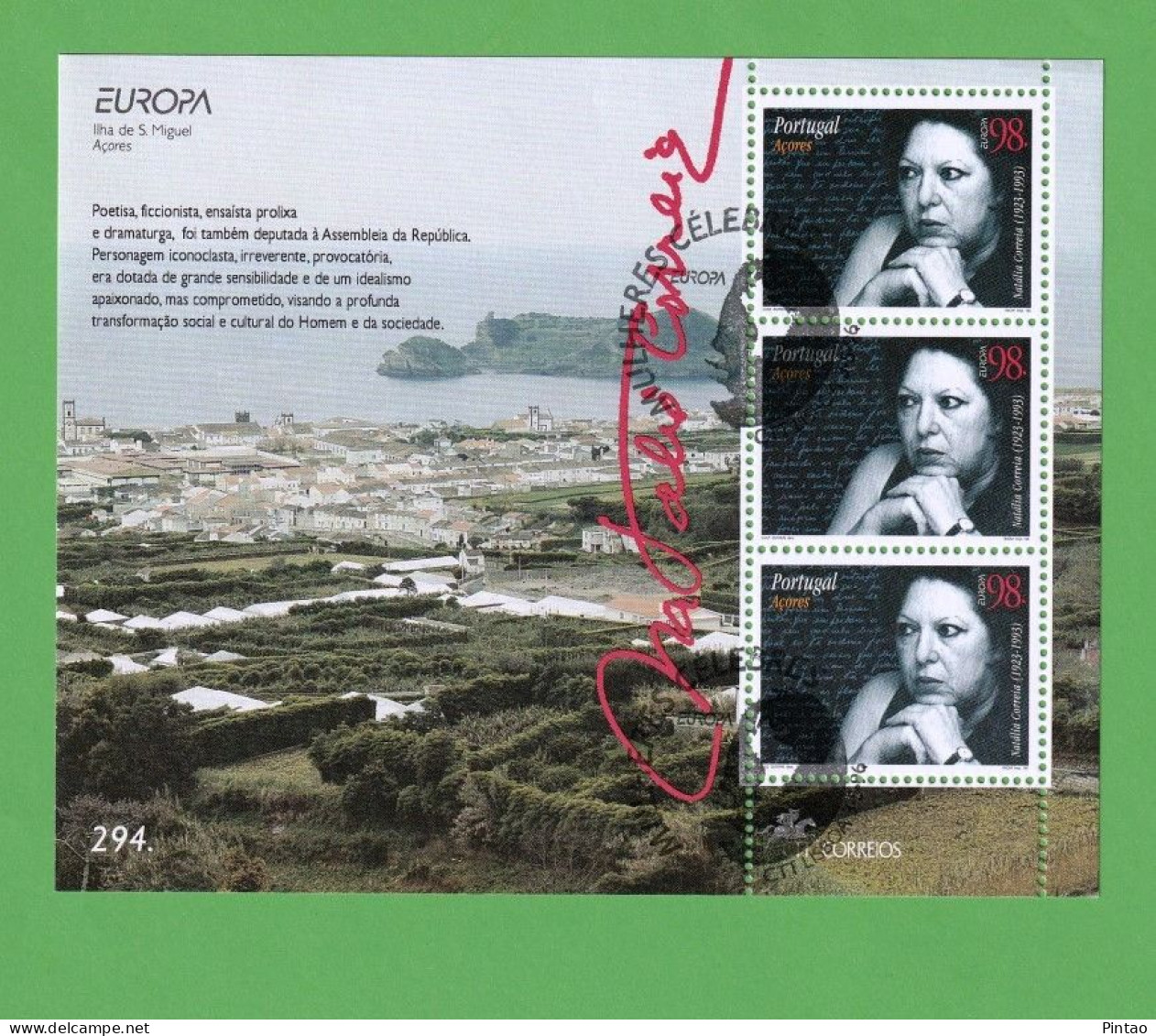 PTB1659- PORTUGAL (AÇORES) 1996 Nº 166 (selos 2335)- CTO (EUROPA CEPT) - Blokken & Velletjes