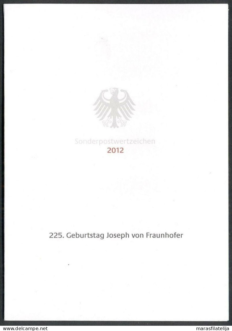 Germany 2012, Joseph Von Fraunhofer, Special Booklet - Andere & Zonder Classificatie