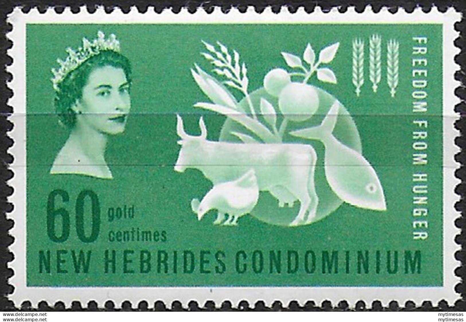 1963 New Hebrides Freedom From Hunger 1v. MNH SG N. 95 - Otros & Sin Clasificación