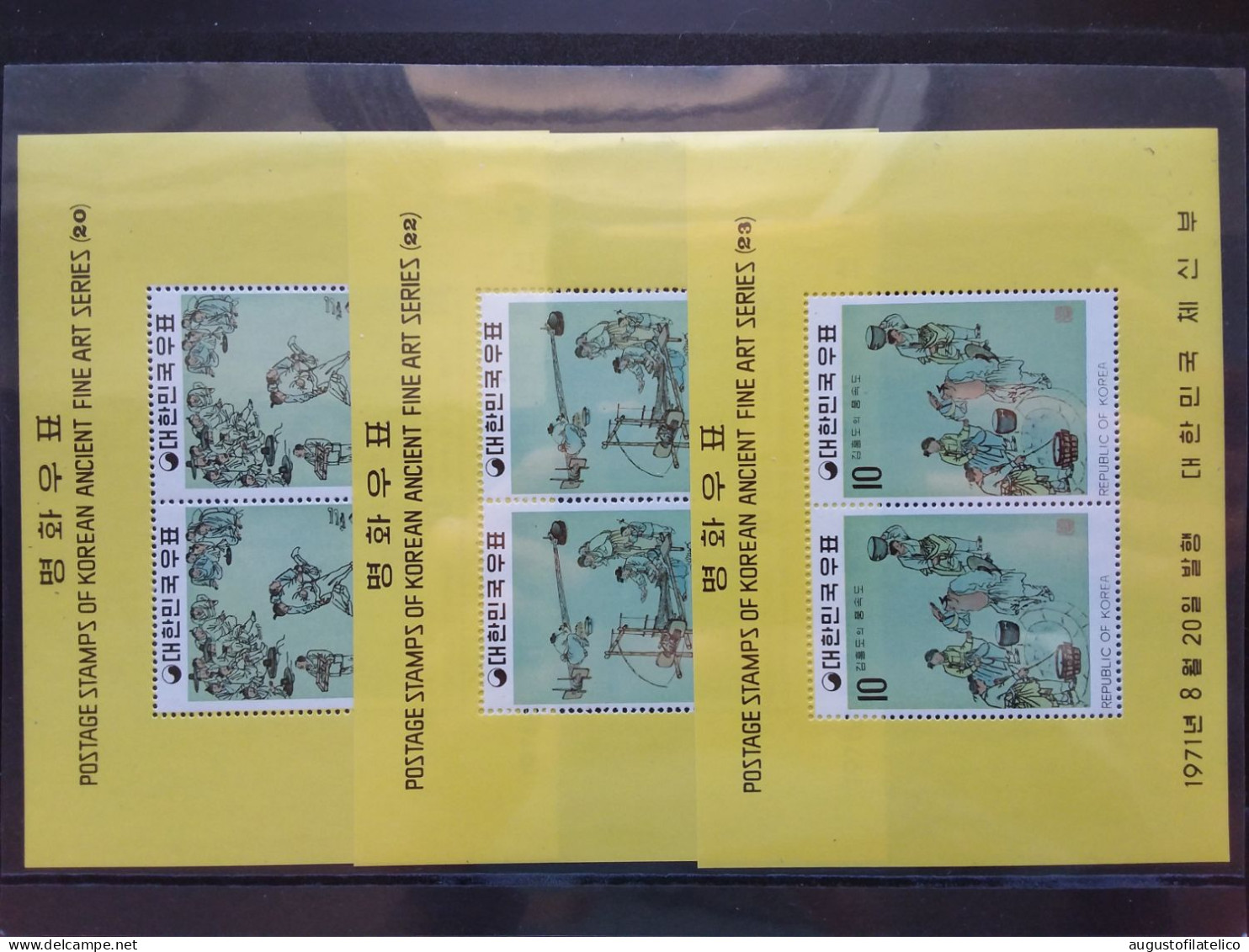 COREA DEL SUD 1971 - 3 BF Dipinti - Nuovi ** + Spese Postali - Korea, South