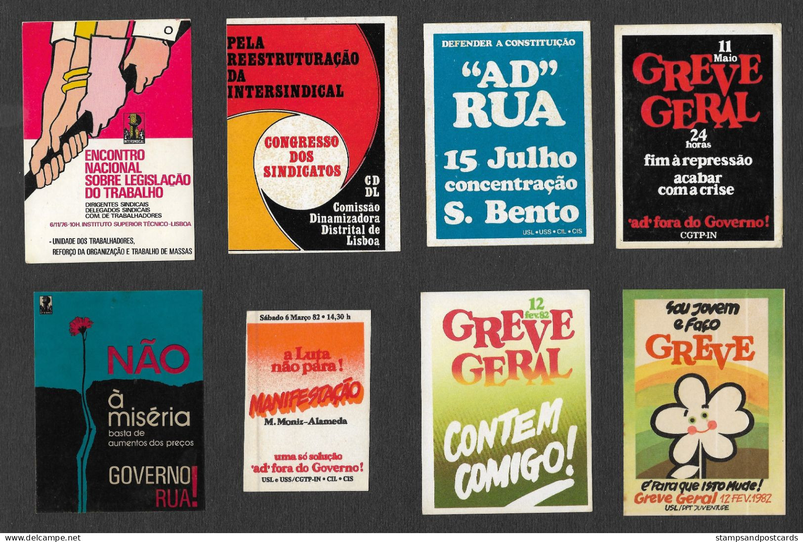 Portugal 44 Autocollant Politique 1976 - 1982 CGTP CGT Centrale Syndicale Workers Union Central 44 Political Sticker - Stickers