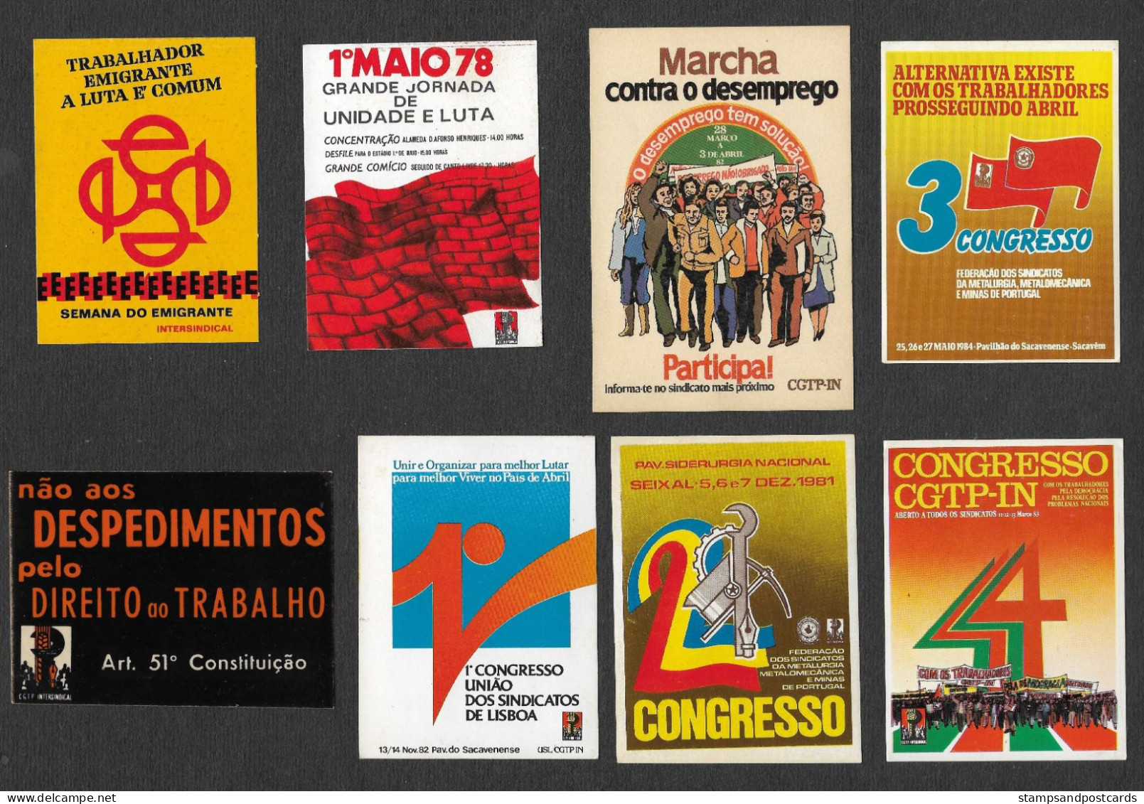 Portugal 44 Autocollant Politique 1976 - 1982 CGTP CGT Centrale Syndicale Workers Union Central 44 Political Sticker - Aufkleber