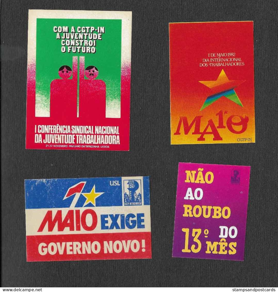 Portugal 44 Autocollant Politique 1976 - 1982 CGTP CGT Centrale Syndicale Workers Union Central 44 Political Sticker - Aufkleber