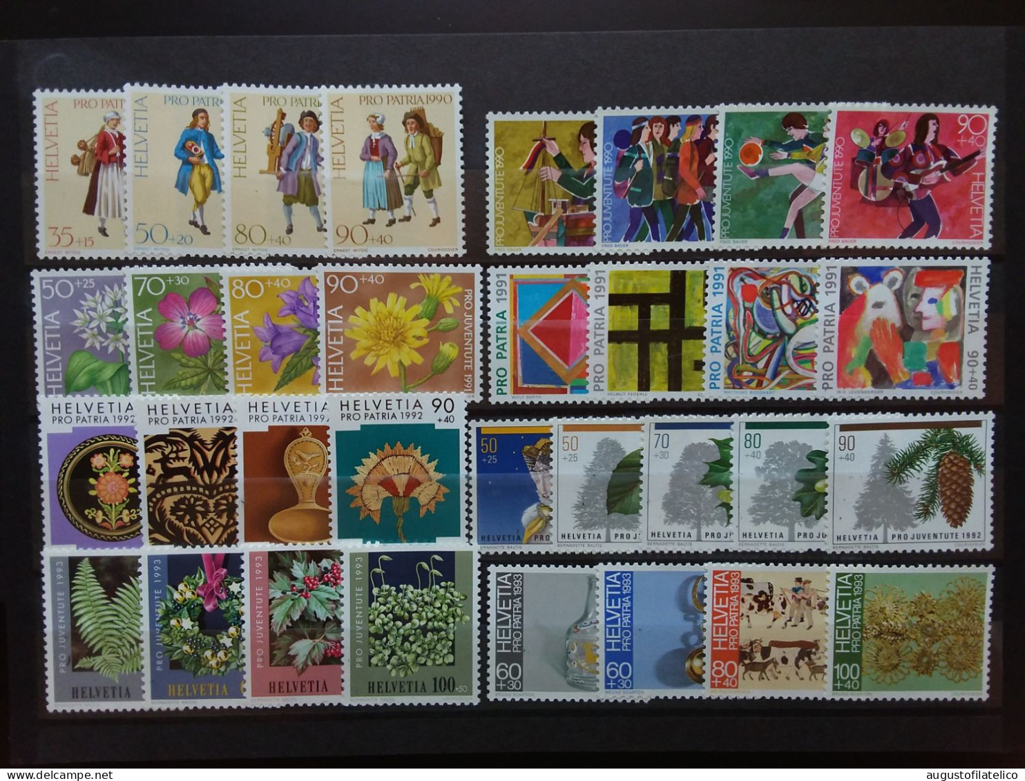 SVIZZERA - Pro Patria - Pro Juventute - Anni '90 - Nuovi ** - Facciale Frs Sv 34,00 (sottofacciale) + Spese Postali - Unused Stamps