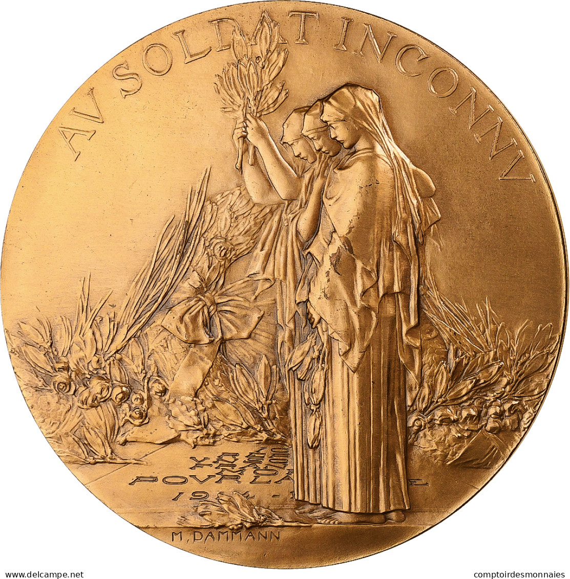 France, Médaille, Hommage Au Soldat Inconnu, 1986, Bronze, Dammann, SPL - Sonstige & Ohne Zuordnung
