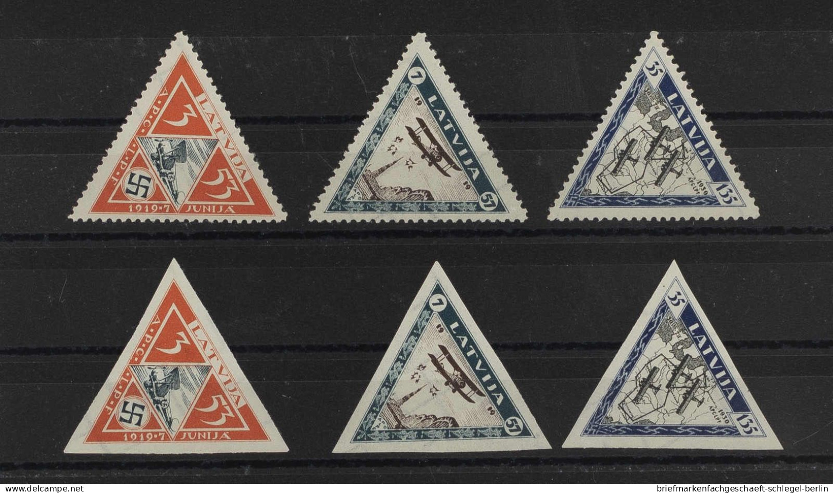 Lettland, 1933, 225-27 A/B, Postfrisch - Lettland