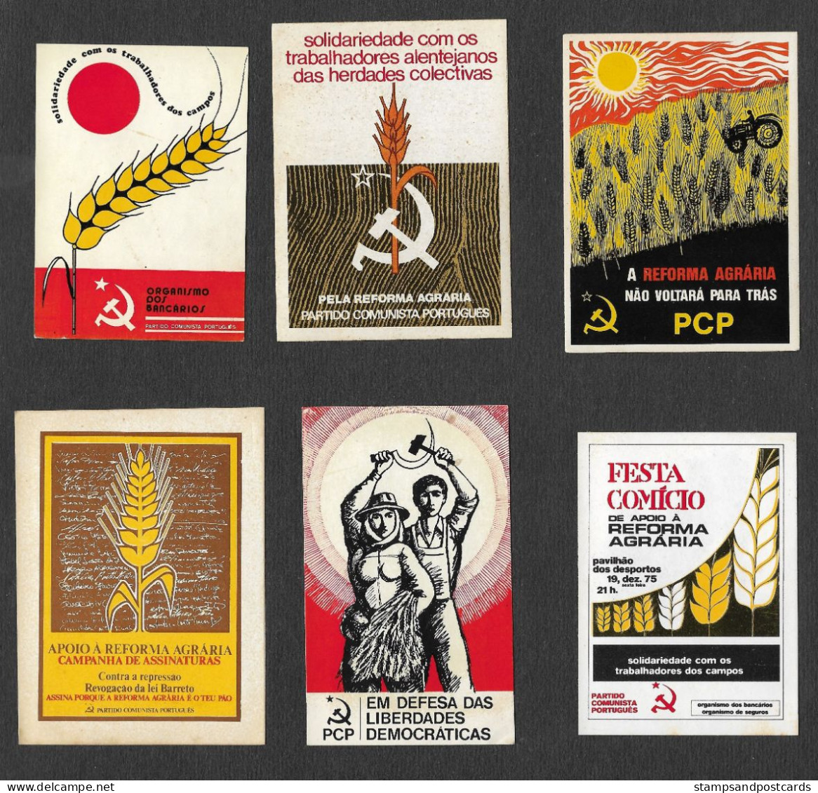 Portugal PCP Parti Communiste 10 Autocollant Reforma Agrária Réforme Agraire Land Reform C. 1976 Communist Party Sticker - Stickers