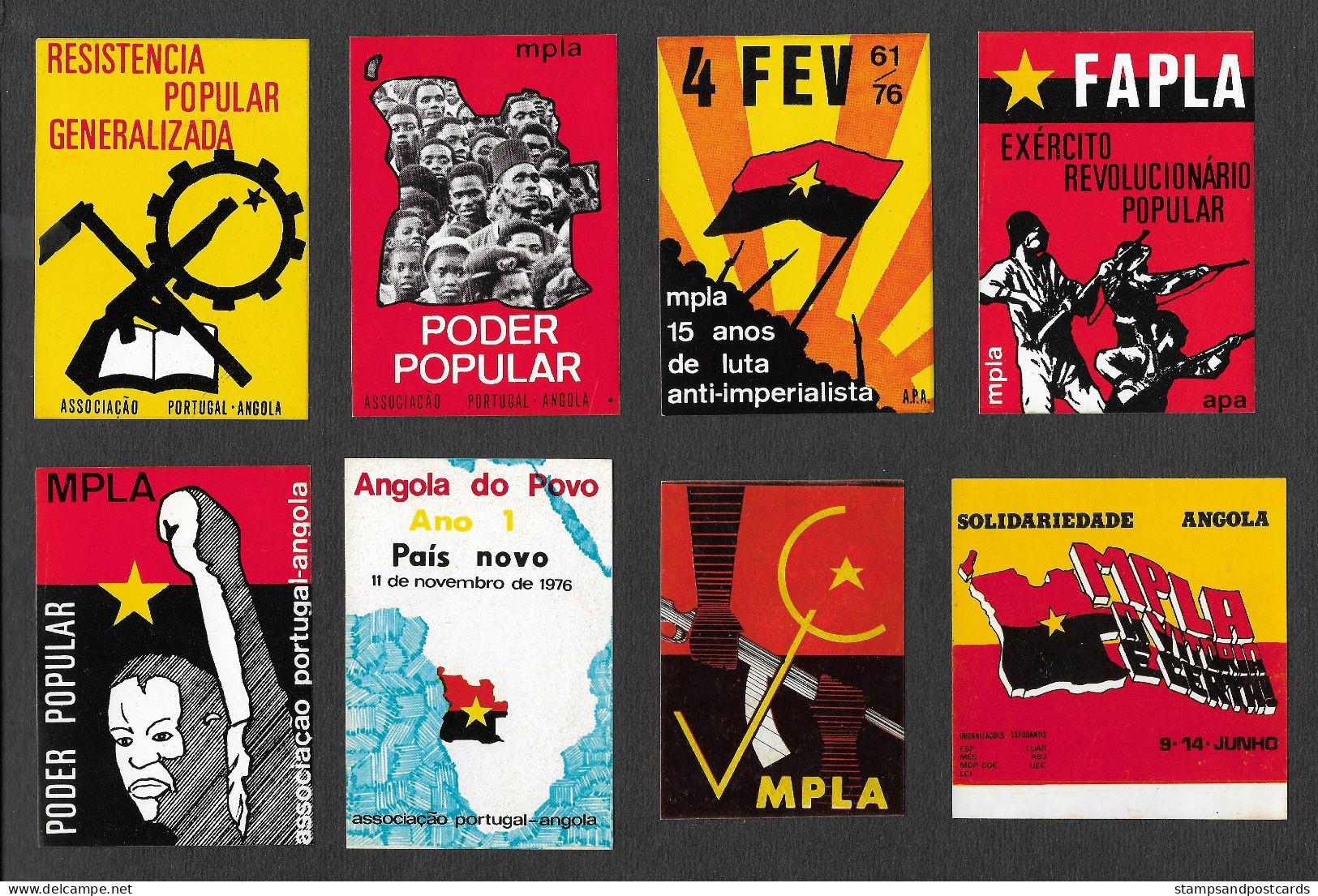 Portugal 10 Autocollant Politique Solidarité Avec Angola MPLA  C. 1976 Solidarity With Angola Political Sticker - Stickers