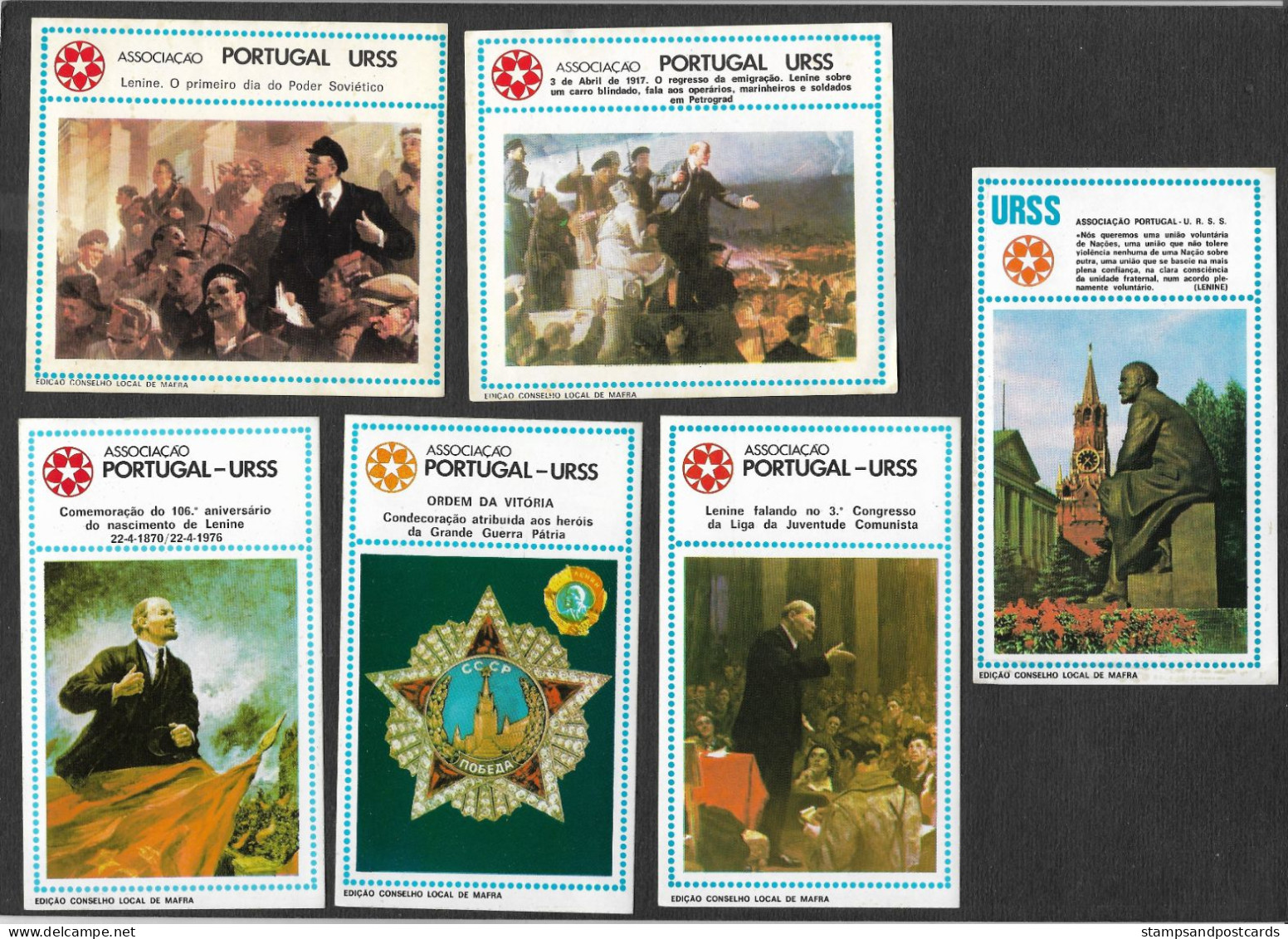 Portugal URSS USSR Association Amitié Union Soviètique Russie Communiste 8 Autocollant Communist Political Sticker 1976 - Stickers