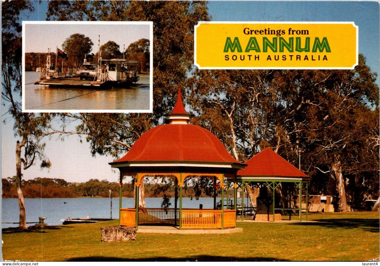 7-5-2024 (4 Z 25) Australia -  SA - Mannum Ferry & Music Kiosk (posted With Quoll Stamp) - Traghetti