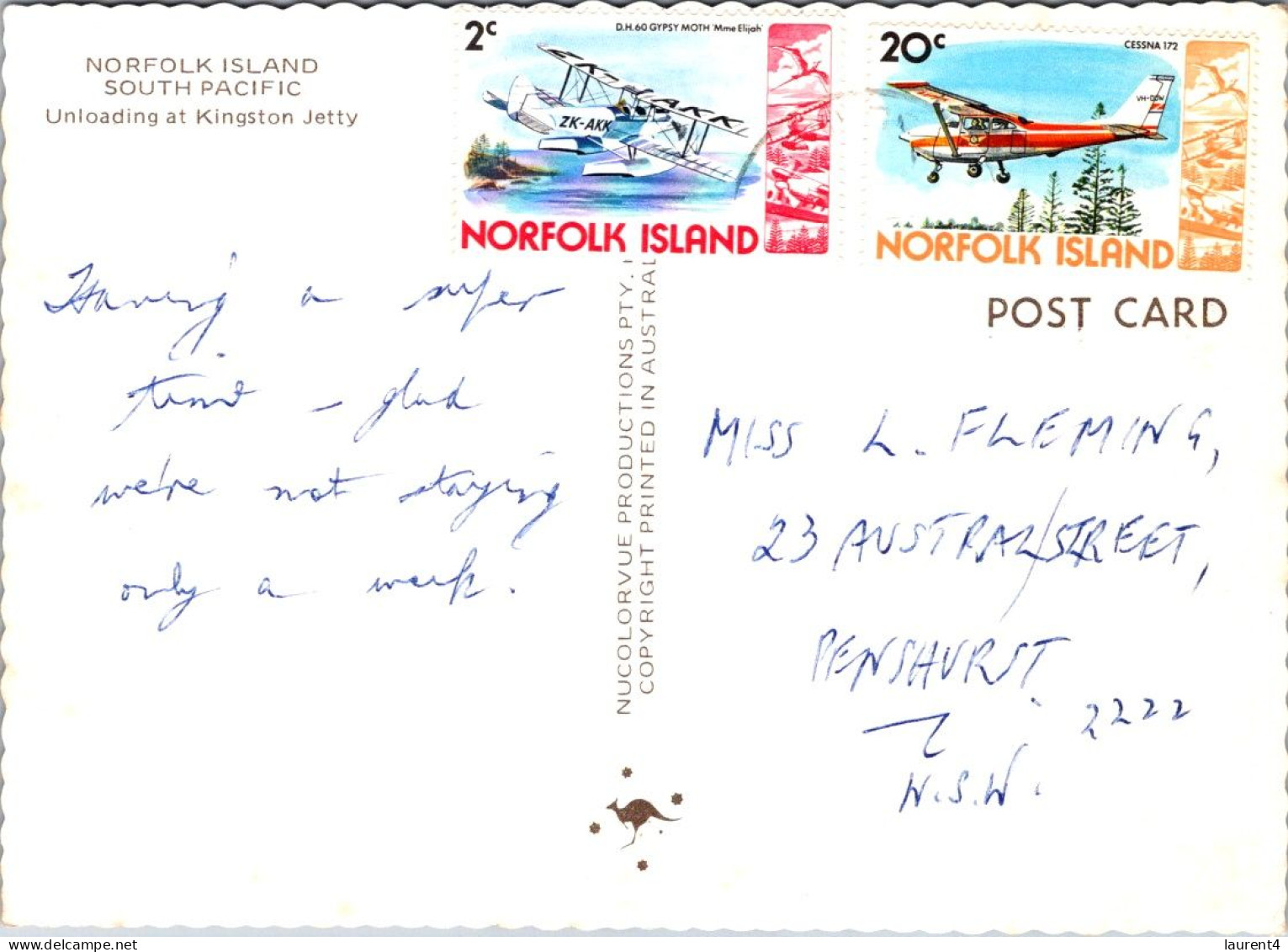 7-5-2024 (4 Z 25) Australia -  Norfolk Island - Unloading At Kingston Jetty (Posted With 2 Cvaiont Stamps) - Norfolk Island