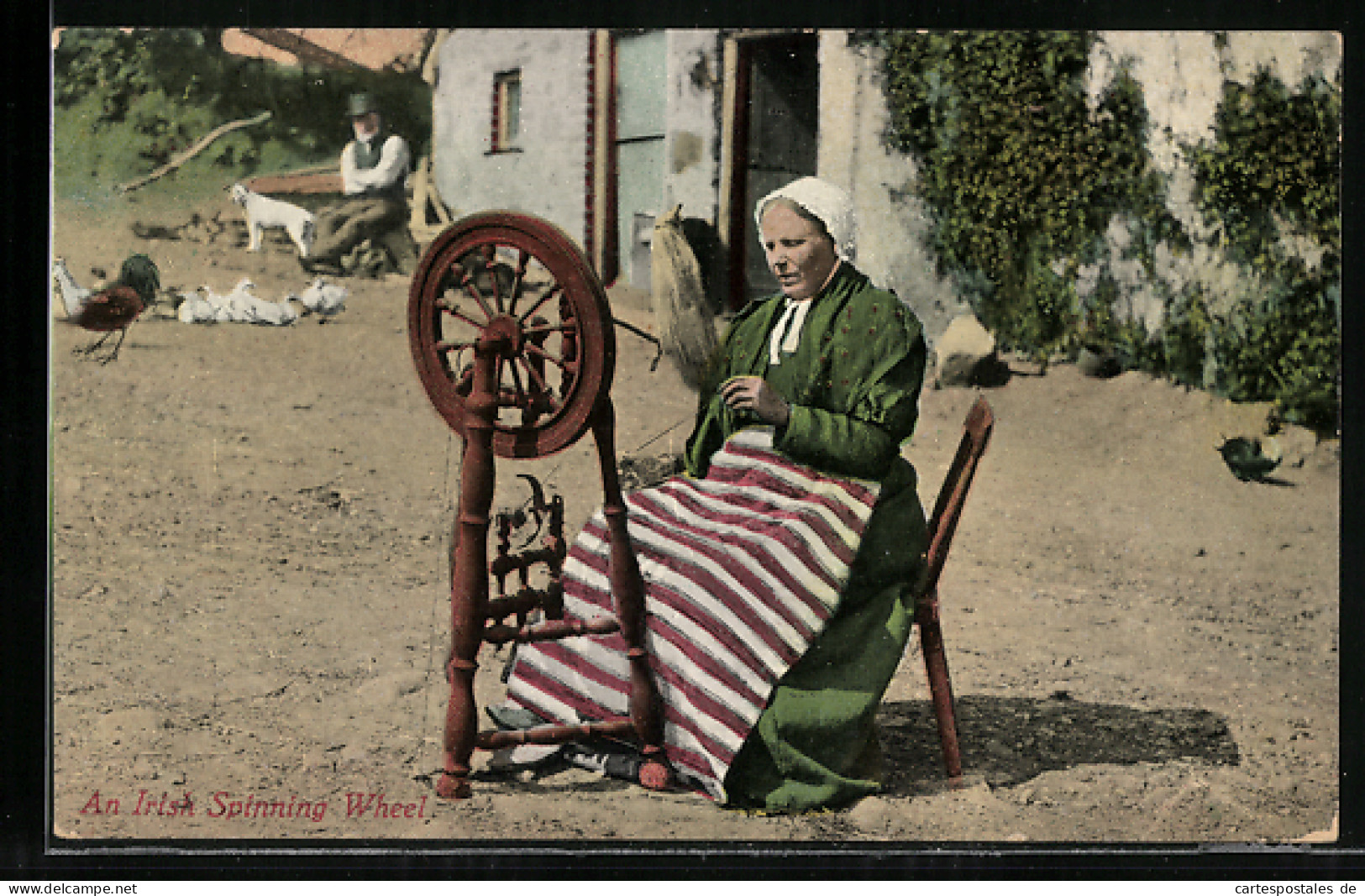 AK An Irish Woman On The Spinning Wheel  - Unclassified