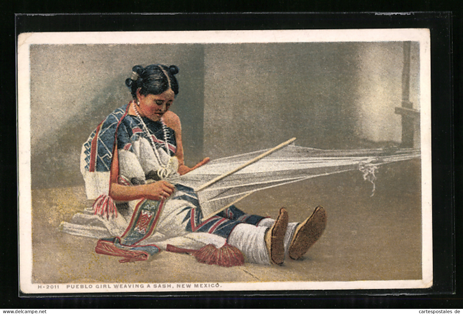AK Indianerin Aus New Mexico Beim Weben  - Indiens D'Amérique Du Nord