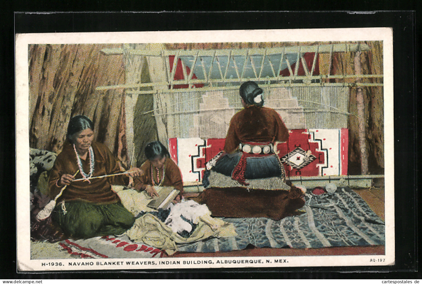 AK Navaho-Indianer Weben Einen Teppich  - Indianer