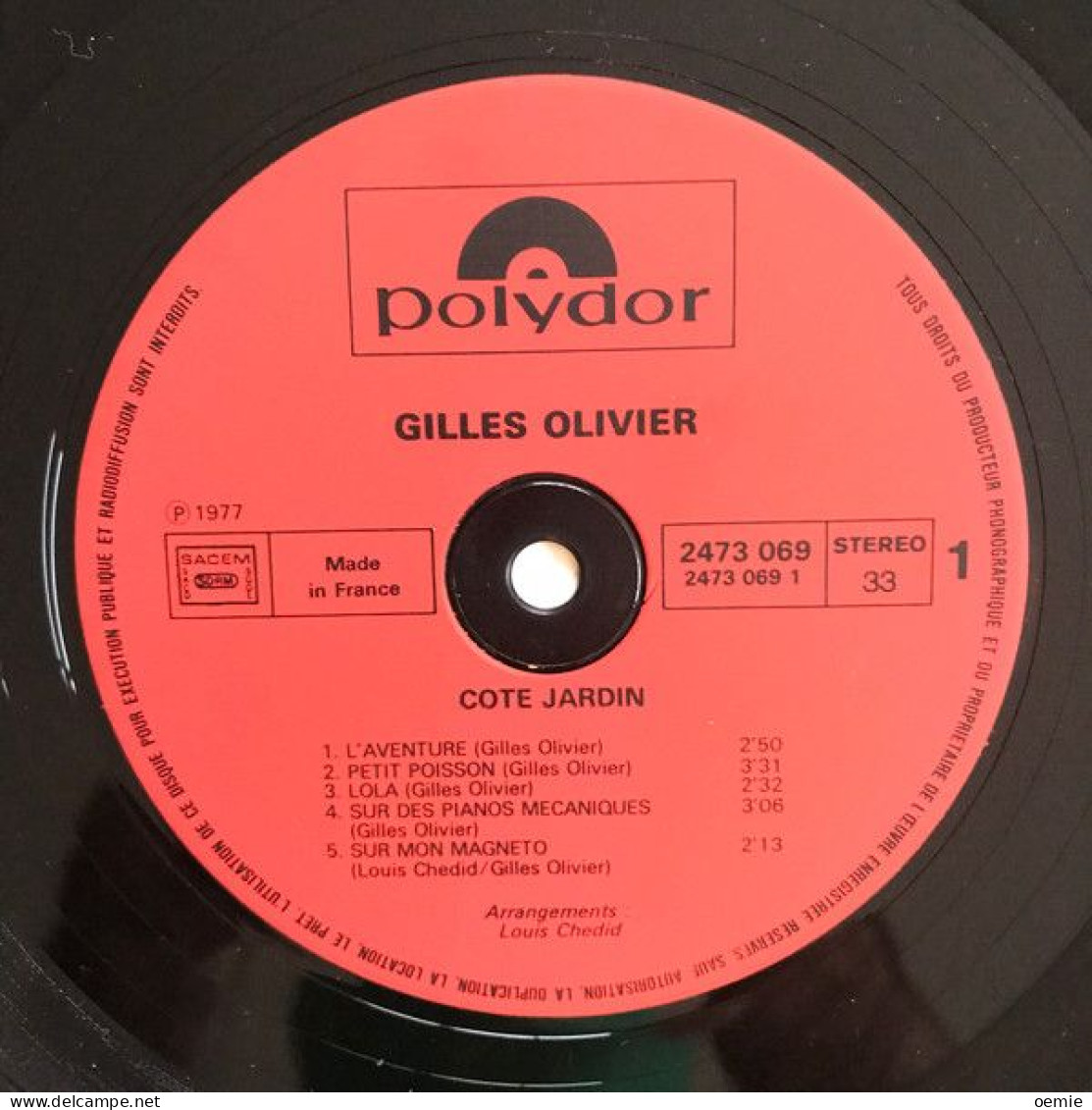 GILLES OLIVIER   COTE JARDIN - Sonstige - Franz. Chansons