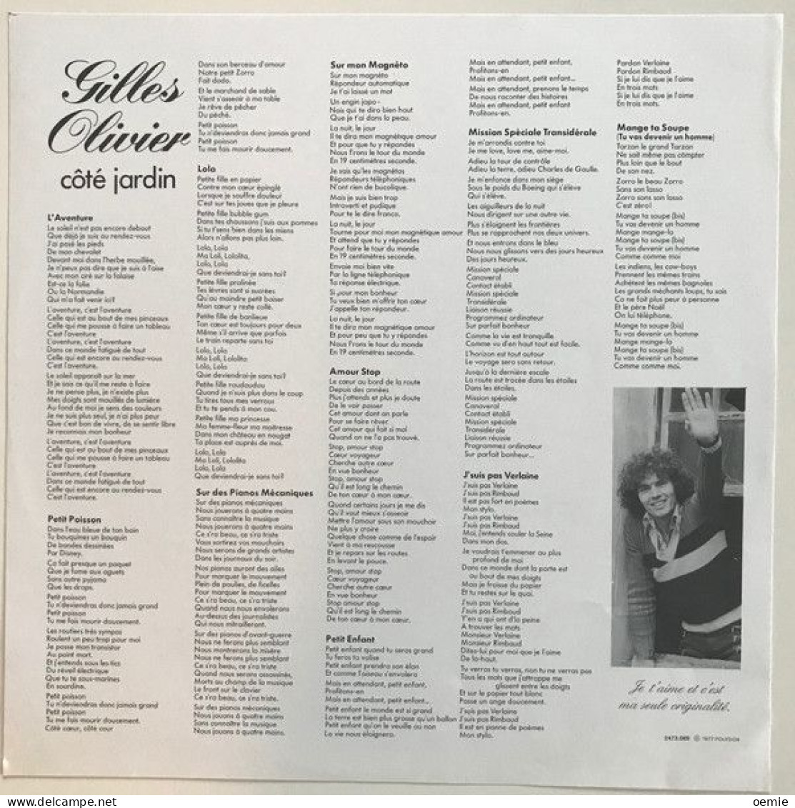 GILLES OLIVIER   COTE JARDIN - Otros - Canción Francesa