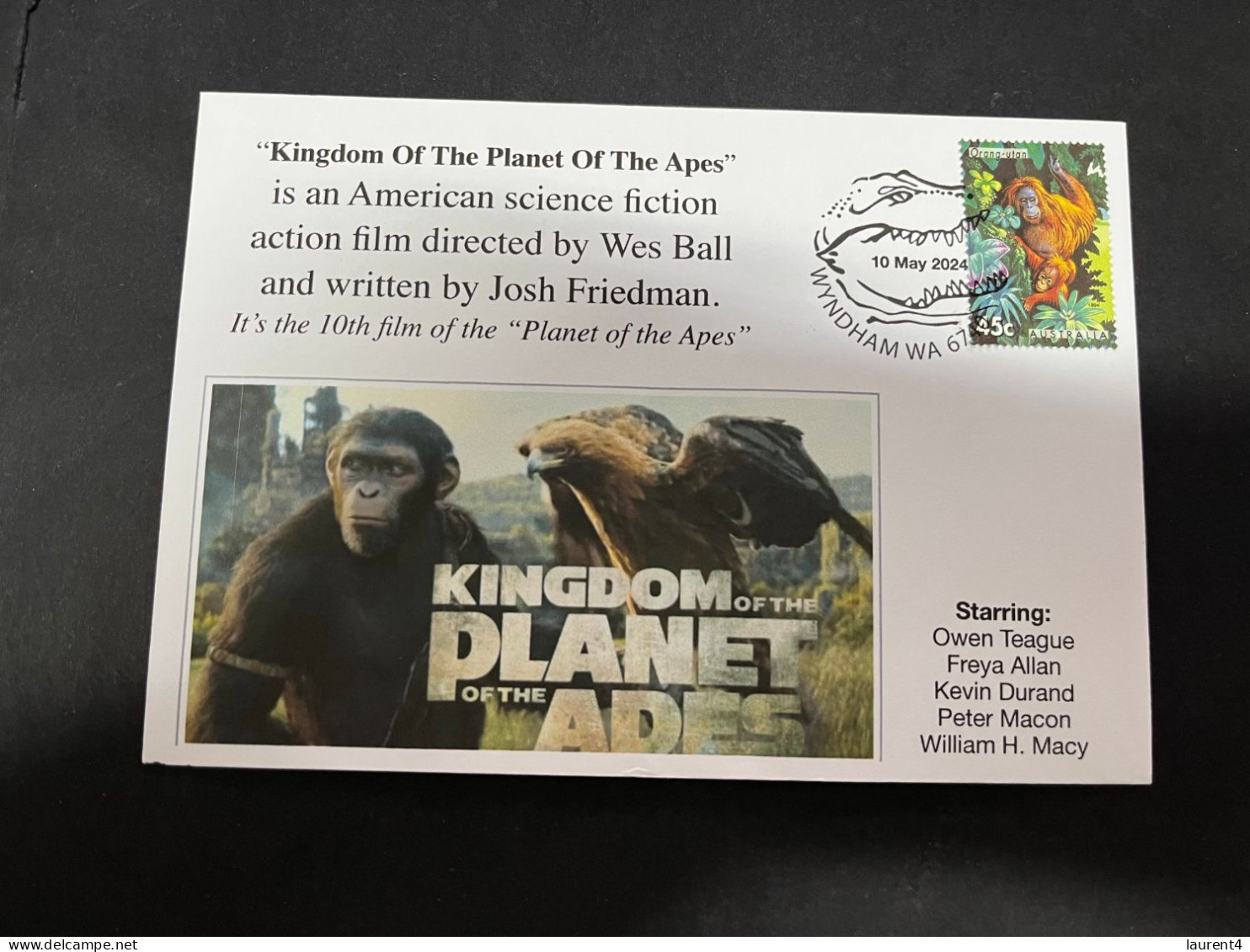 8-5-2024 (4 Z 27) Kingdom Of The Planet Of The Apes (new Movie) With Oranutan Stamp - Gorilla