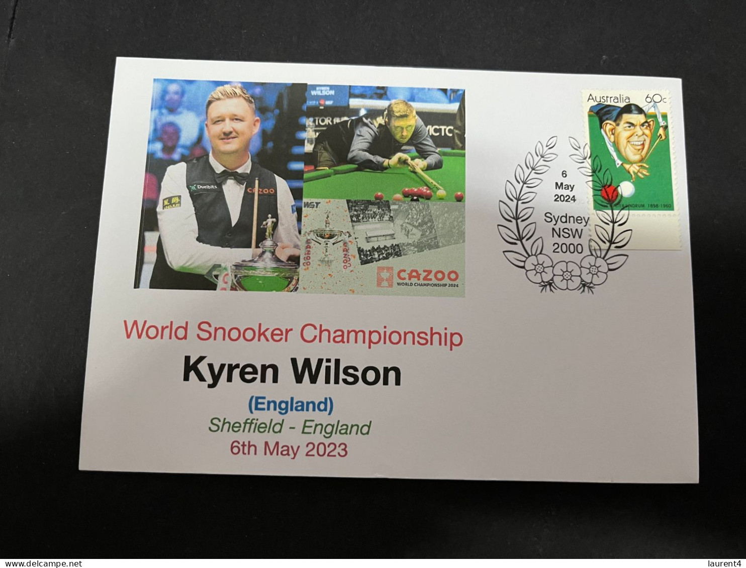 8-5-2024 (4 Z 27) Snooker World Champion 2023 - Kyren Wilson World Champion With Snooker Stamp (6-5-2024) - Unclassified