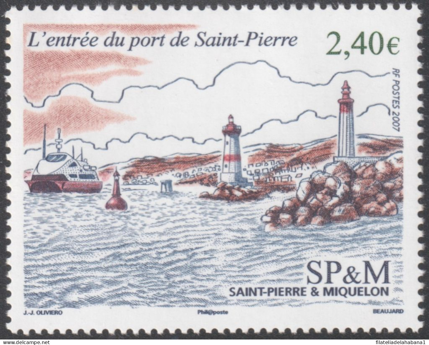 F-EX50320 SAINT PIERRE ET MIQUELON MNH 2007 HARBOR OF SAINT PIERRE LIGHTHOUSE.  - Nuevos