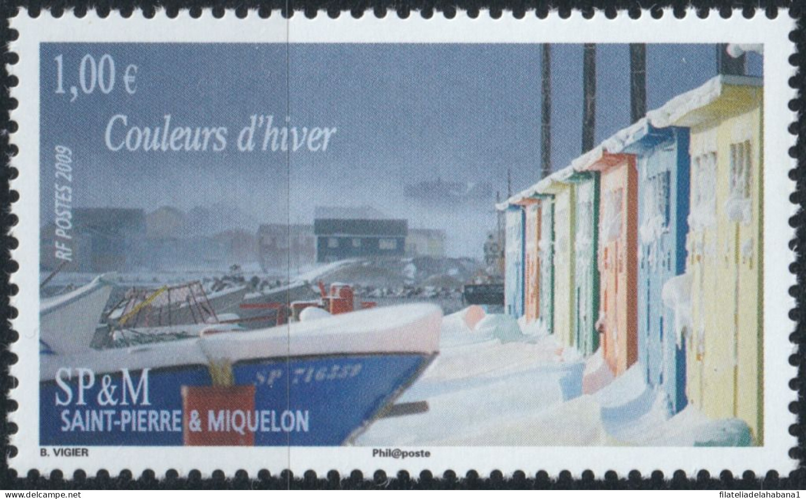F-EX50346 SAINT PIERRE ET MIQUELON MNH 2009 ART PAINTING WINTER LANDSCAPE.  - Unused Stamps