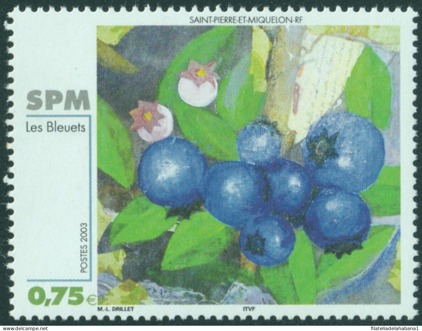 F-EX50328 SAINT PIERRE ET MIQUELON MNH 2003 ART PAINTING FRUIT.  - Unused Stamps