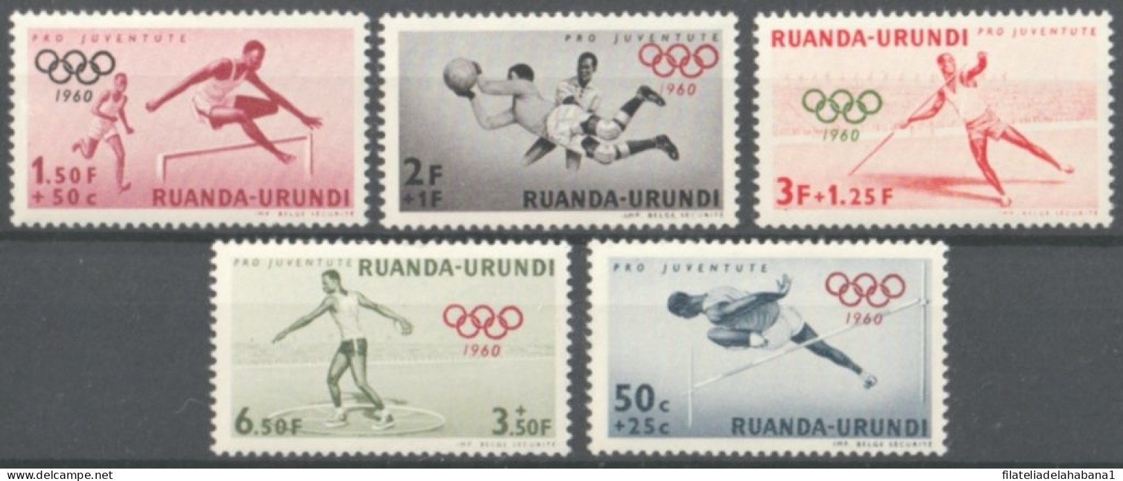 F-EX50363 RUANDA URUNDI MNH 1960 OLYMPIC GAMES ROMA SOCCER ATHLETISM JAVELIN.  - Ete 1960: Rome