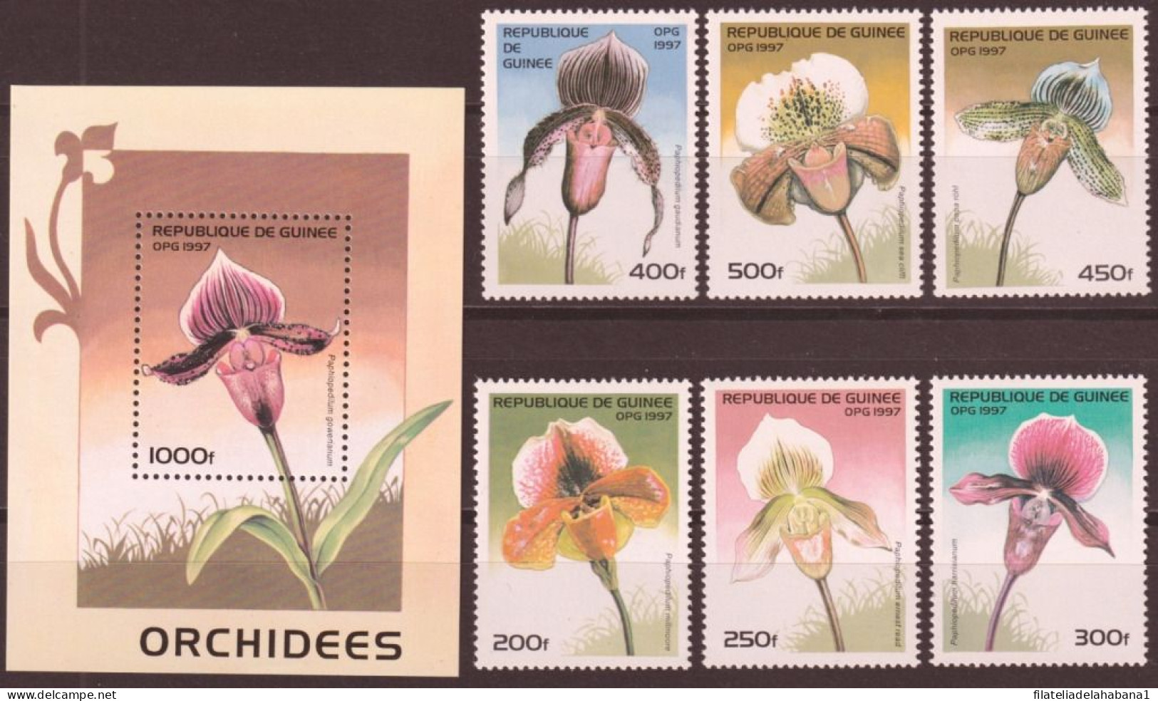 F-EX50285 GUINEE GUINEA MNH 1997 ORCHID ORQUIDEAS FLORES FLOWER.  - Orchids