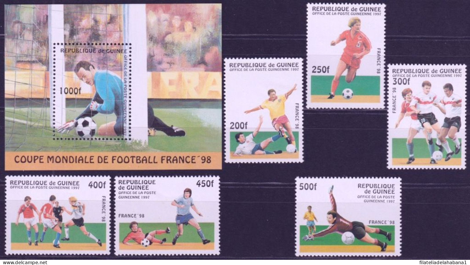 F-EX50299 GUINEA GUINEE MNH 1997 WORLD SOCCER CUP CHAMPIONSHIP.  - Unused Stamps