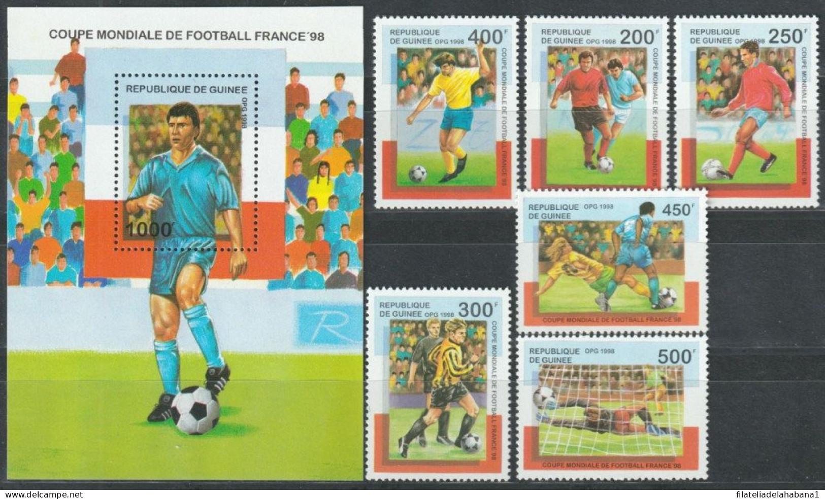 F-EX50283 GUINEA GUINEE MNH 1998 WORLD SOCCER CUP CHAMPIONSHIP.  - Ongebruikt