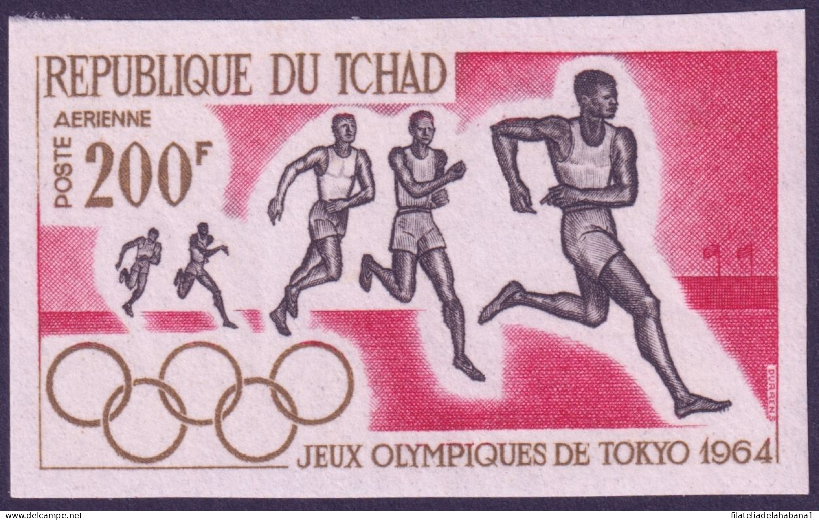F-EX50304 CHAD TCHAD MNH 1964 OLYMPIC GAMES TOKIO ATHLANTIC IMPERFORATED.  - Sommer 1964: Tokio