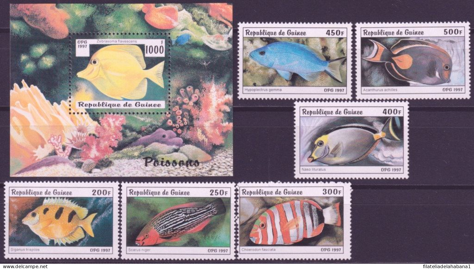 F-EX49819 GUINEE GUINEA MNH 1997 MARINE WILDLIFE PECES FISH REEF CORAL.  - Poissons
