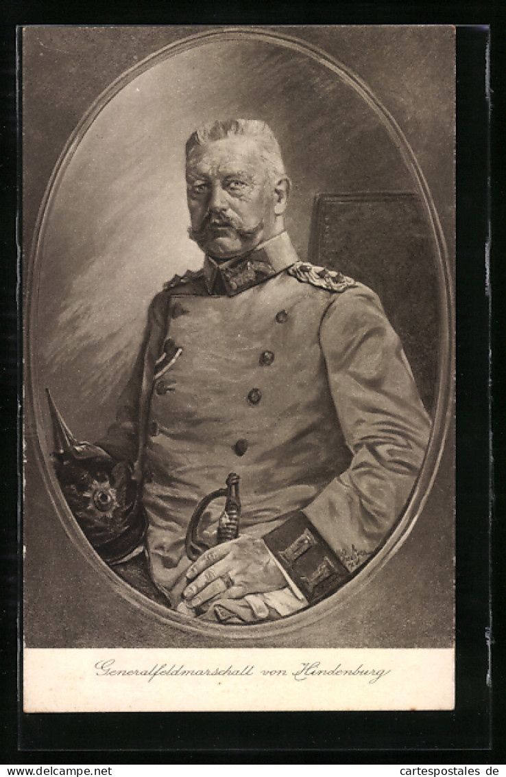 AK Generalfeldmarschall Paul Von Hindenburg Im Passepartoutrahmen  - Historische Figuren