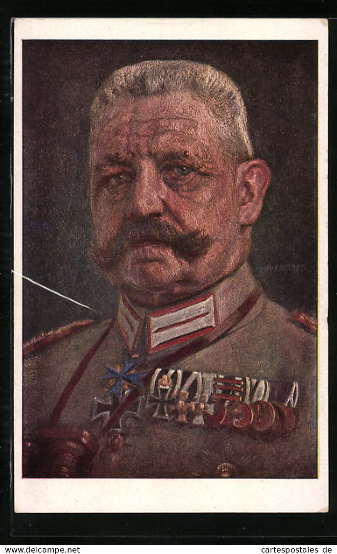 AK Generalfeldmarschall Paul Von Hindenburg, Halbportrait In Uniform  - Historical Famous People