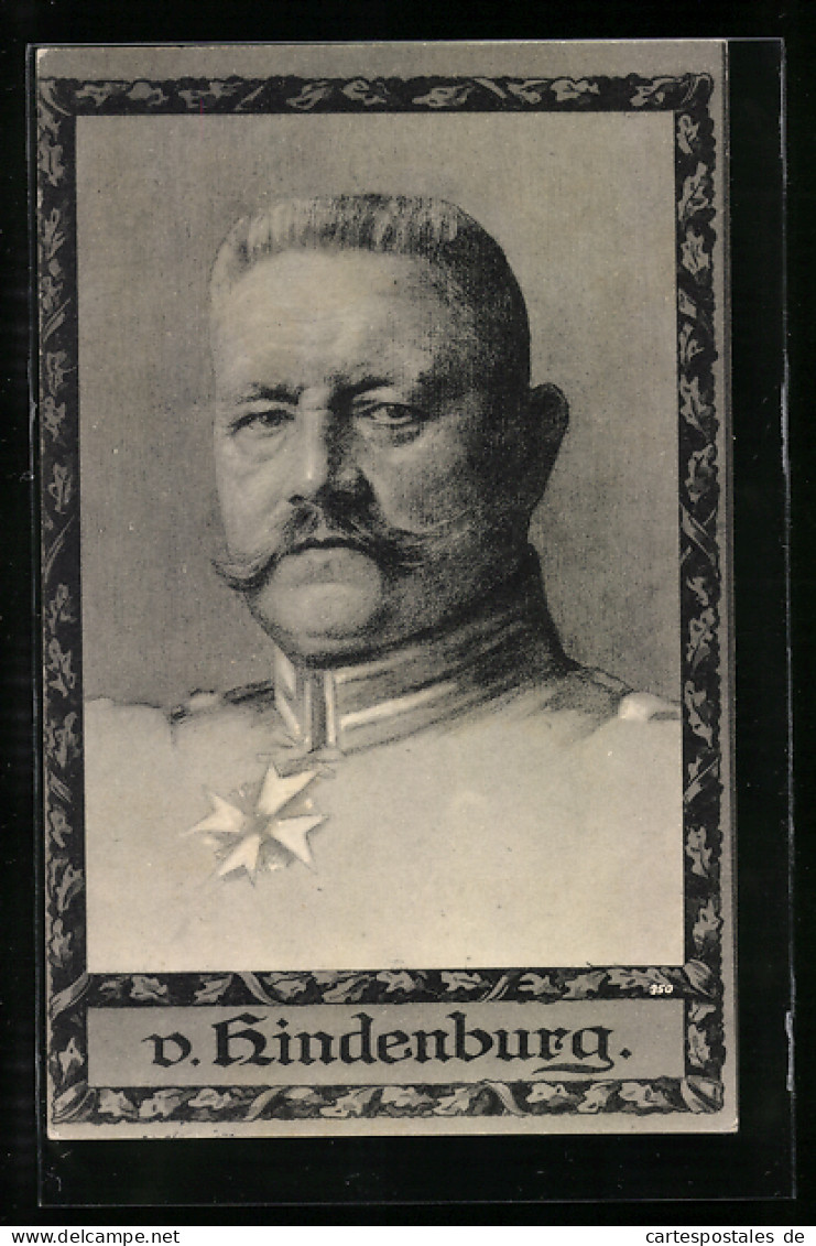 Künstler-AK Paul Von Hindenburg, Portraitiert Mit Orden Behangen  - Historische Figuren