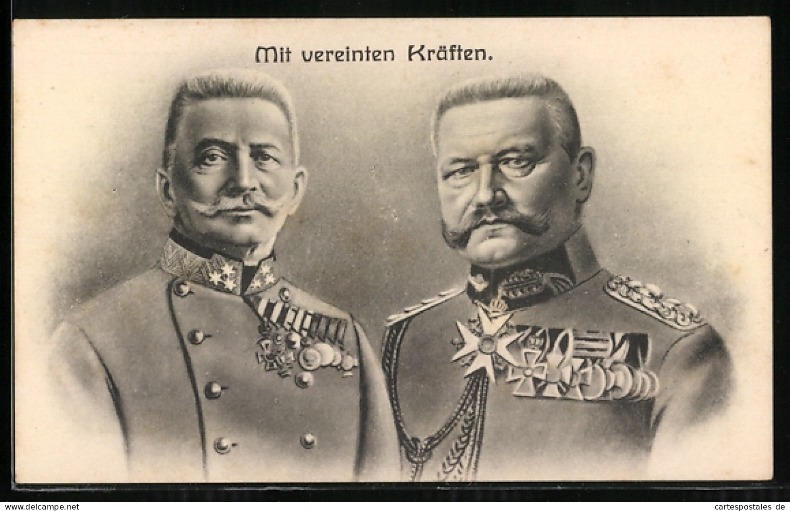 AK Paul Von Hindenburg Und Ludendorff In Uniformen Mit Orden  - Historical Famous People