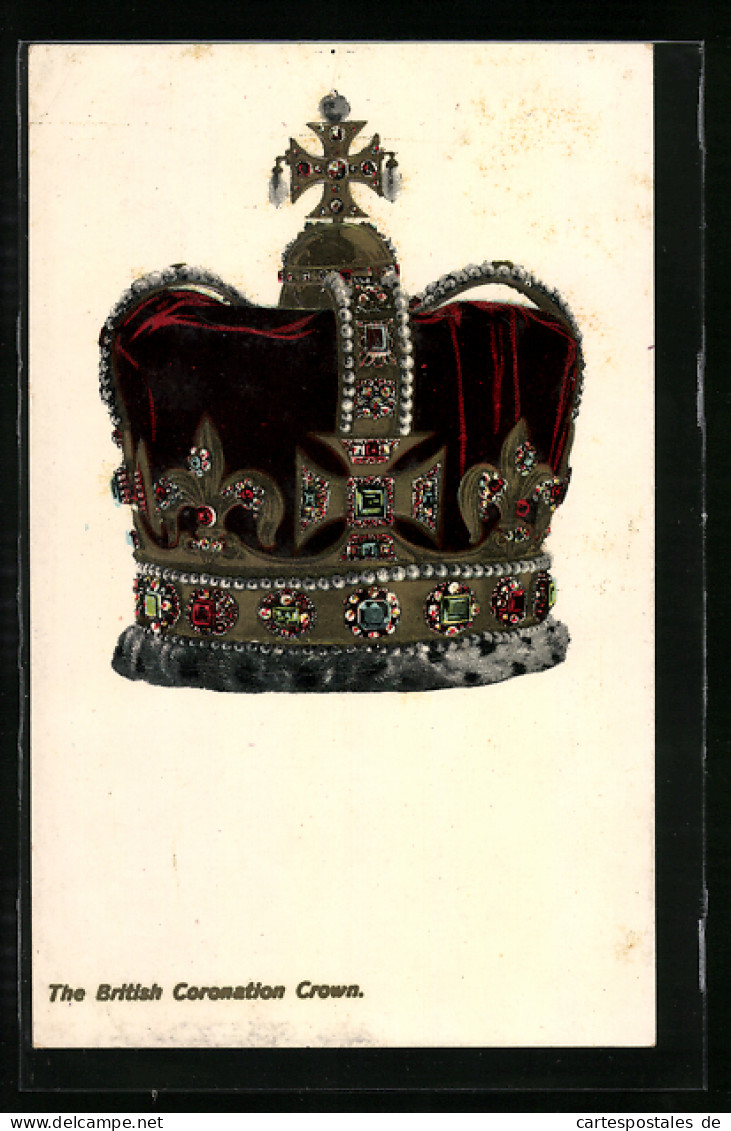Embossed Pc British Coronation Crown  - Familias Reales